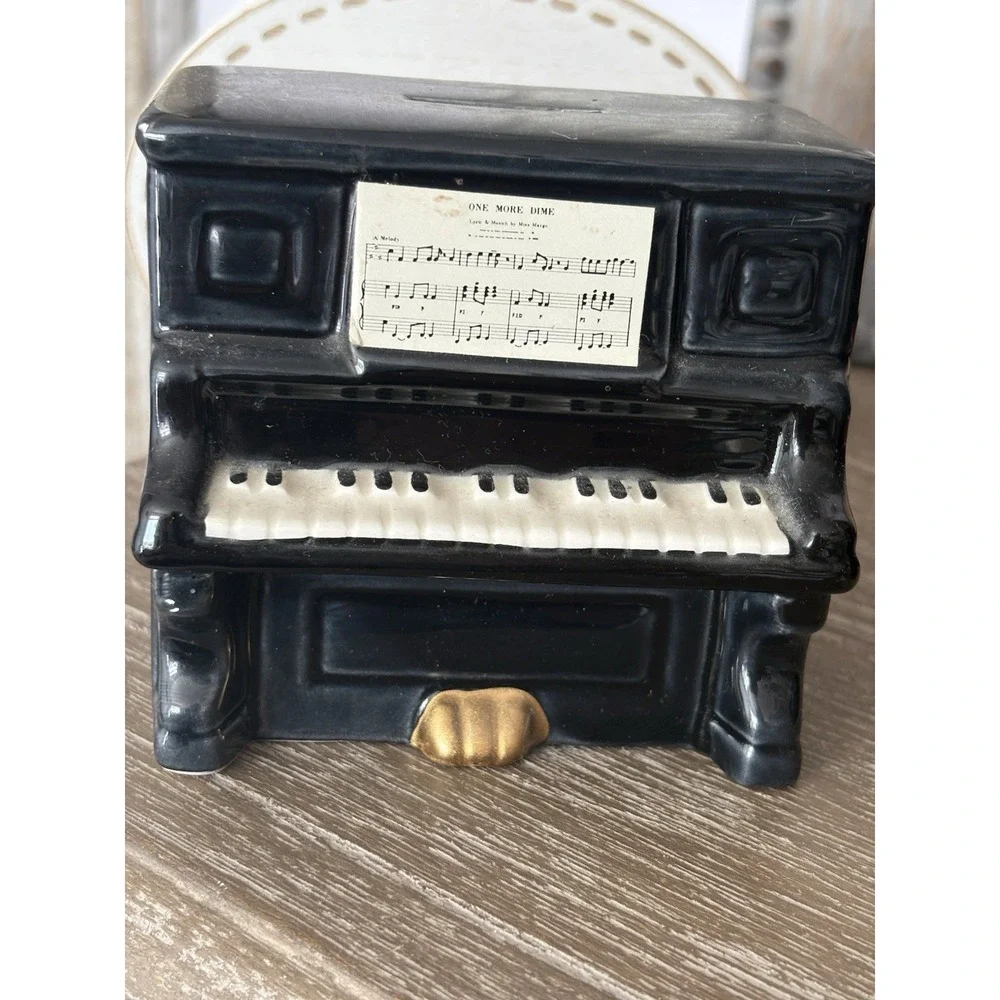 Vintage 5 And Dime Inc Korea Piano Bank One More Dime Ceramic Stopper